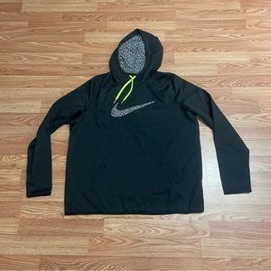 Nike Therma-Fit Women’s Sweatshirt Hoodie Size XL Black Pullover Speckle Swoosh